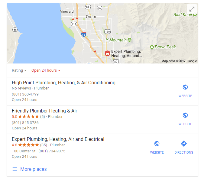 google my bussiness listing