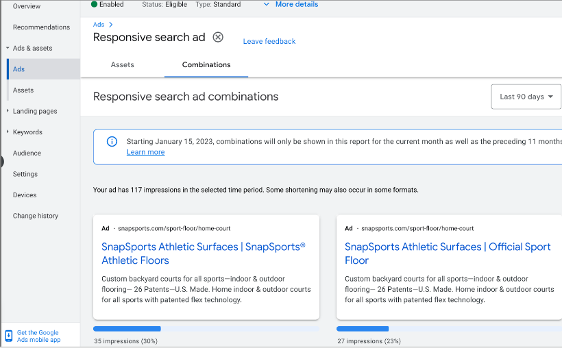 Combination Reports